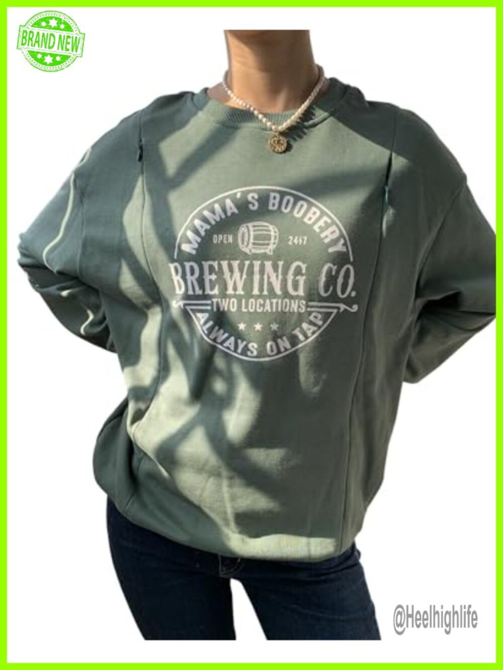 Maternity Nursing Sweatshirt Hidden Zipper Breastfeeding Pullover